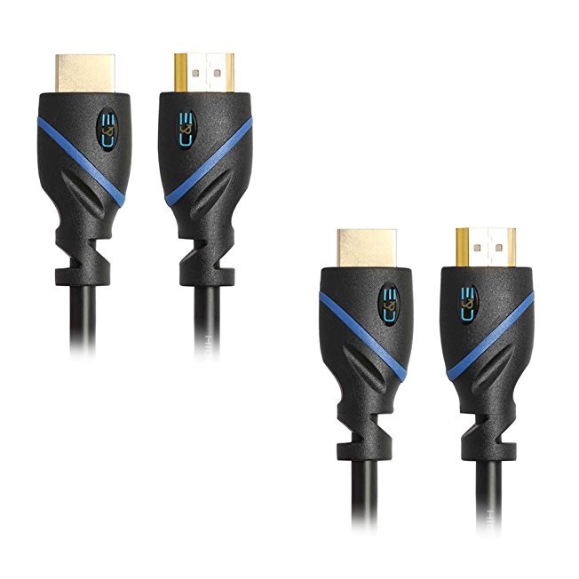 C&E CNE71795 High-Speed HDMI Cable Supports Ethernet, 3D, Audio Return and UltraHD 4K, 15-Feet, 2 Pack