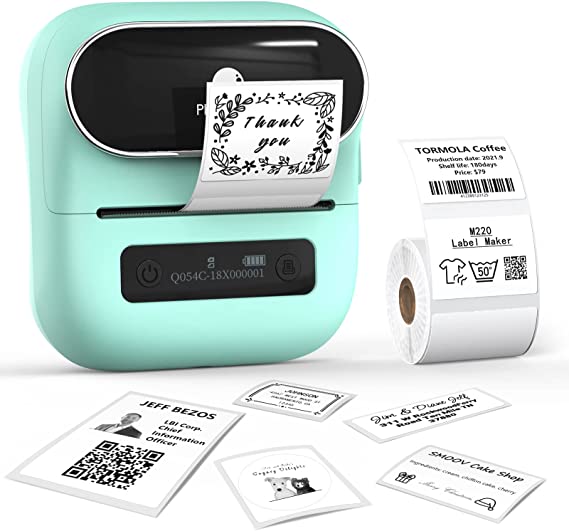 Phomemo M220 Label Maker, New Flagship 3.14 Inch Bluetooth Thermal Label Printer for Barcode, Address, Labeling, Mailing, File Folder Labels, Easy to Use, Support with Phones&PC