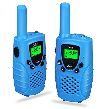 Walkie Talkies for Kids, 2-way Radios Rechargeable 3 Miles (Up to 5Miles) FRS/GMRS Handheld Mini Walky Talky for Kids, Electronic Toys Gifts For Girls/Boys (Blue)