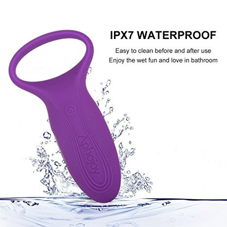 Vibrating Cock Ring - 7 Speed Silicone Waterproof Peins Ring USB Charging Vibrator(Purple)
