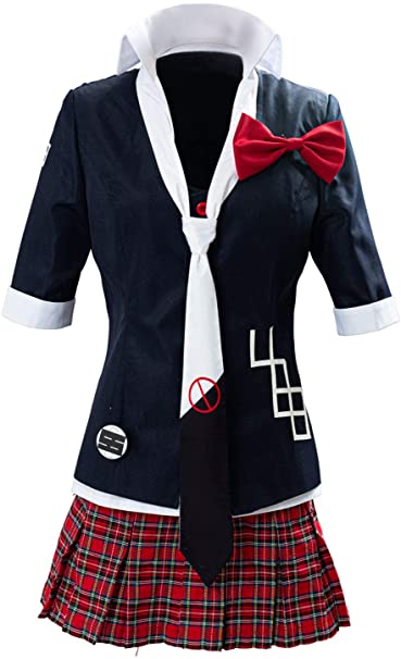 UU-Style Women's Danganronpa Junko Enoshima Cosplay Costume School Uniform Jacket Coat Tie Top Skirt Full Set Suits