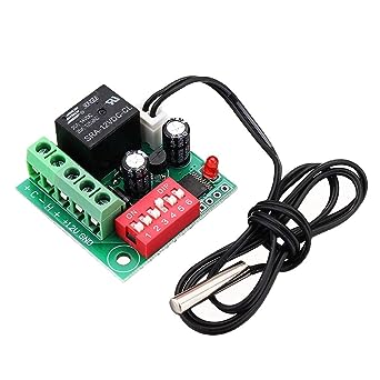 HiLetgo W1701 12V DC Temperature Controller Switch Digital Thermostat Adjustable Thermostat Temperature Switch Cooling Controller