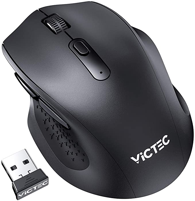VICTEC Wireless Mouse for Laptop, Ergonomic Silent Computer Mice with 5 Adjustable DPI, Comfortable Wireless Mouse for Chromebook, PC, MacBook, Notebook