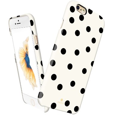 iPhone 6 6s case polka dots, Akna® Vintage Obsession Series High Impact Slim Hard Case with Soft Fabric Interior for iPhone 6 & iPhone 6s[Stylish Polka Dots](U.S)