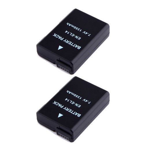 2x Masione 7.4V 1350mAh Replacement Nikon EN-EL14 Battery for Nikon D3100 D3200 D5100 P7000 P7100 P7700 DSLR Cameras