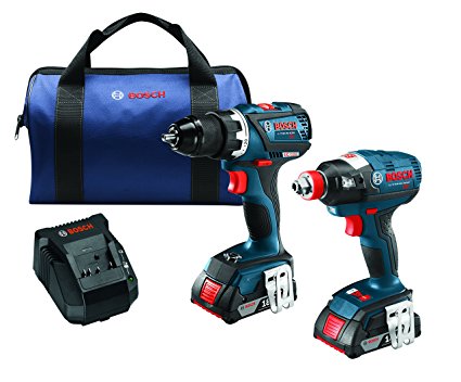 Bosch CLPK238-181 18V 2 Tool Combo Kit with 1/4" and 1/2" Socket Ready Impact Driver and 1/2" Drill/Driver, Blue