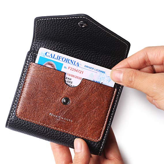Borgasets Women's RFID Blocking Small Wallet Compact Bifold Leather Pocket Ladies Mini Purse
