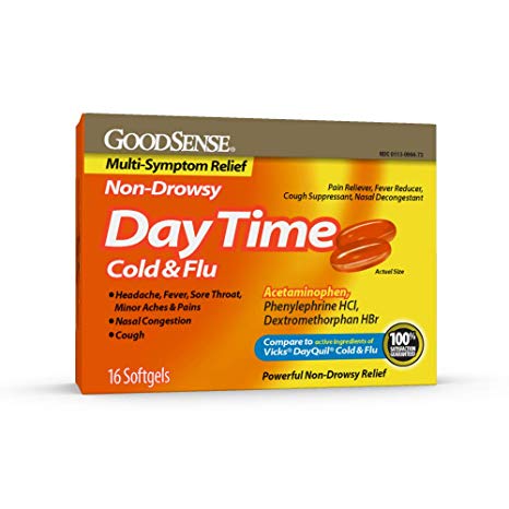 GoodSense DayTime Cold and Flu Multi-Symptom Relief, 16 Count