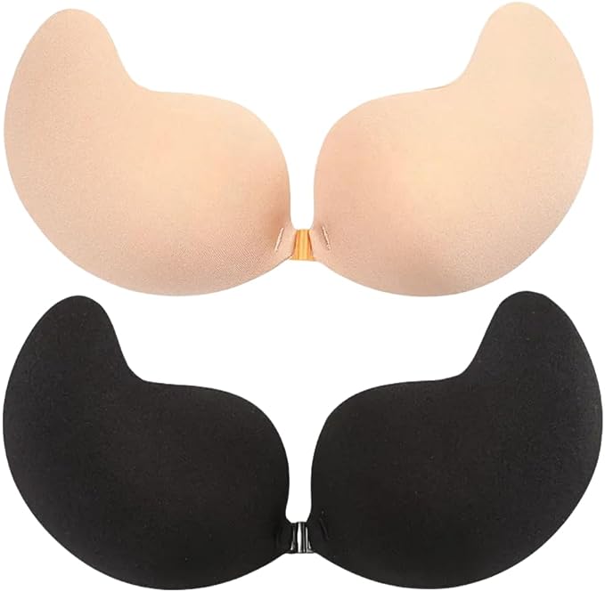 Klebe BH Push Up,BH Rückenfrei,Trägerloser BH,Unsichtbarer BH,Wiederverwendbare Unsichtbar Silikon Rückenfreier BH Haut Freundlich Selbstklebend BH,für Abendkleid Brautkleid Badeanzug und rückenfreie