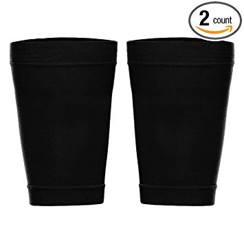 Thigh Compression Sleeves (1 Pair, Black S) Men, Women & Youth Hamstring Pain/Quad Support & Recovery - Reduce Groin Strains & Cramps