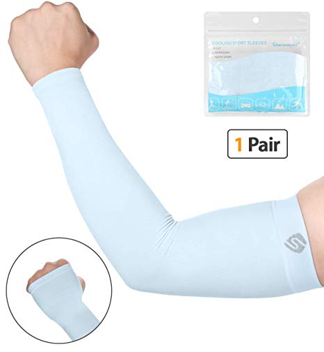 Shinymod UV Protection Cooling Warmer Arm Sleeves Men Women Kids Sunblock Protective Gloves Running Golf Cycling Driving Long Tattoo Cover Arm Warmer