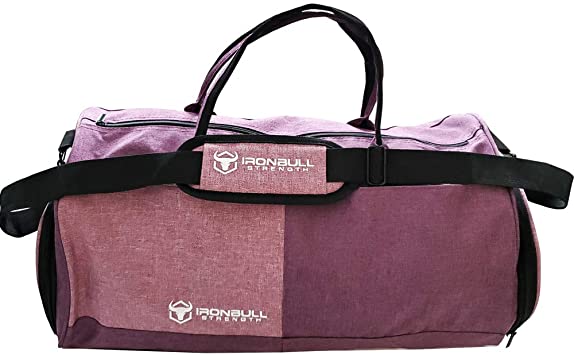 Sports Gym Bag with Shoes Compartment - Travel Duffel Bag with Compartments - Insulated Lunch Meal Compartment - for Men and Women (2-Tone Fuchsia)