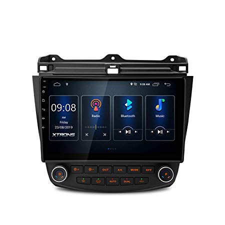 XTRONS Android 10.0 Car Stereo Radio Player 10.1 Inch IPS Touch Screen GPS Navigation Built-in DSP Bluetooth Head Unit Supports Full RCA Output Backup Camera WiFi OBD2 DVR TPMS for Honda Accord