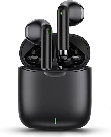 Wireless Earbuds Bluetooth 5.0 Headphones with 30H Cycle Playtime Built-in Mic IPX6 Waterproof Headsets with Charging Case for in-Ear Buds (black)