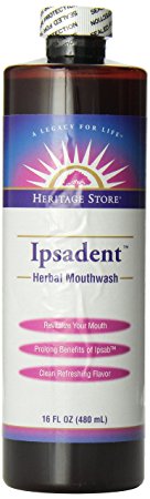 Heritage Store Ipsadent Herbal Mouthwash, 16 Ounce