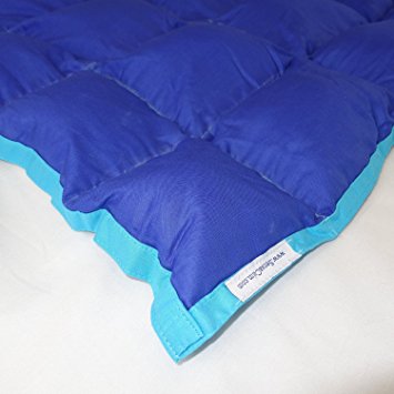SensaCalm Therapeutic Small Weighted Blanket - Dazzling Blue with Scuba Blue-5 lb (for 40 lb child)