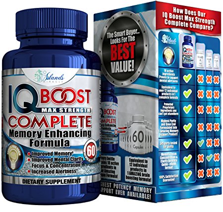 Max Strength Nootropic Brain Supplement - Boost Memory, Focus, Energy, and Clarity With All Natural Powerful and Safe Ingredients - Caffeine Free With Ginkgo Biloba, DMAE, Huperzine A and More