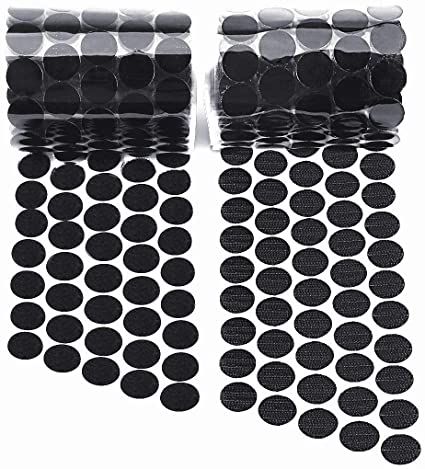 520pcs Hook Loop Dots, Hompie 3/4"(20mm) Diameter Sticky Back Coins Strong Self Adhesive Dot Tapes, 260 Pairs Fastener Nylon Round Stickers Strips for Crafts Office Classroom Home (Black)