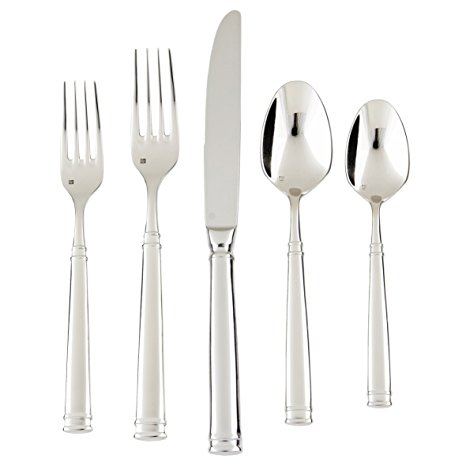 Fortessa Bistro 18/10 Stainless Steel Flatware, 5 Piece Place Setting, Service for 1