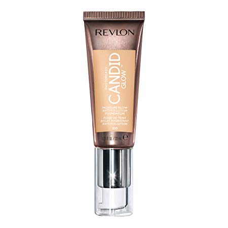 Revlon PhotoReady Candid Glow Moisture Glow Anti-Pollution Foundation with Vitamin E & Prickly Pear Oil, Anti-Blue Light Ingredients, without Parabens, Pthalates, & Fragrances, Natural Ochre, 0.75 oz