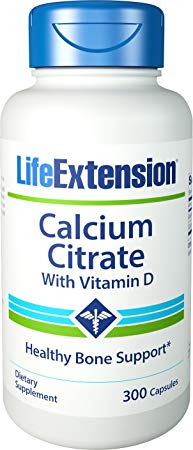 Life Extension Calcium Citrate with Vitamin D, 300 capsules