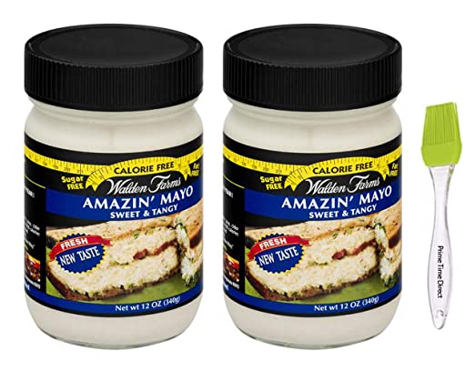 Walden Farms Mayo, Sugar Free, Calorie Free, Carb Free, Fat Free, 12 oz. (Pack of 2) Bundled with PrimeTime Direct Silicone Basting Brush in a PTD Sealed Bag