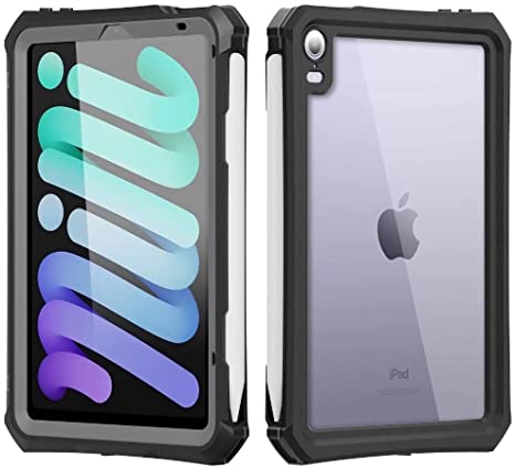 Mangix iPad Mini 6 Case(6th Generation, 8.3-inch) Waterproof Shockproof Dropproof Built in Pen Holder High Touch Sensitivity Screen Protector with Kickstand Hand Rope for Apple iPad Mini 6th 2021
