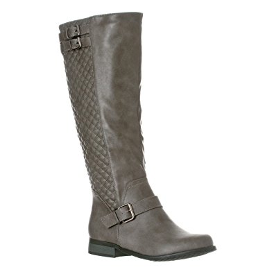 Riverberry Women's Olivia Quilted Knee-High Low Heel Riding Boots