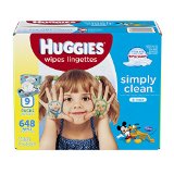 Huggies Simply Clean Baby Wipes Soft Pack 648 Count-Packing May Vary