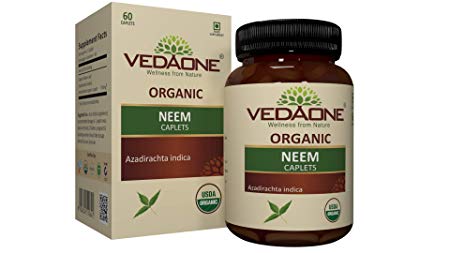 VEDAONE Organic Neem Caplet 750mg Each - 60 caplets
