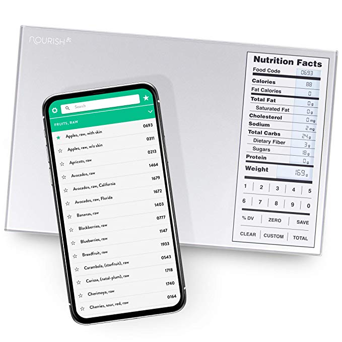 GREATER GOODS Nourish Digital Kitchen Food Scale Nutritional Facts Display NEW