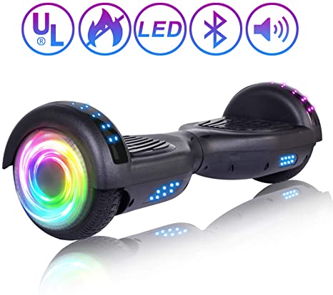 SISIGAD Hoverboard, with Bluetooth and Colorful Lights Self Balancing Scooter