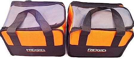 (2) Ridgid Tool Bags (11”x8”x5”) Carrying Cases For 18v Drill Impact & Battery