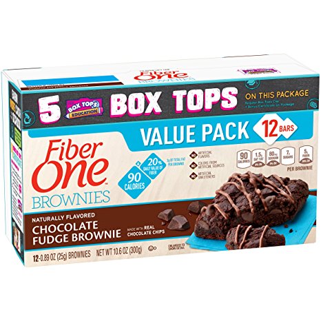Fiber One 90 Calorie Soft-Baked Bars, Chocolate Fudge Brownie, 12 Count, 10.6 oz.