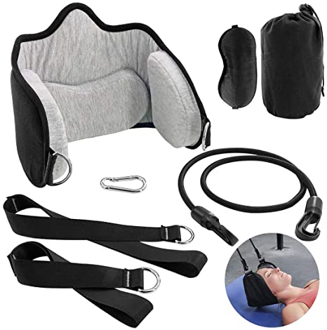 KONGDY Neck Traction Hammock,Head Hammock for Neck Pain Relief,Comes with Eye Mask and Storage Bag