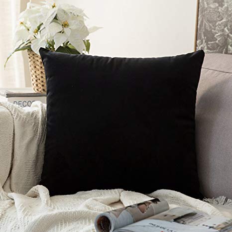 MIULEE Velvet Soft Soild Decorative Square Throw Pillow Covers Cushion Case for Sofa Bedroom Car 18 x 18 Inch 45 x 45 cm