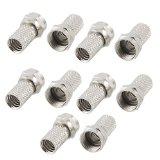 URBESTRG6 F-Type Male Twist-On Coax Coaxial Cable RF Connector Adapter 10 Pcs