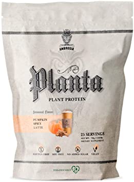 Ambrosia Planta | Organic Plant-Based Protein | 25 Servings (Pumpkin Spice Latte)