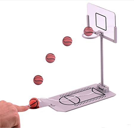 ActionFly Basketball Game - Mini Desktop Tabletop Portable Travel or Office Game Set for Indoor or Outdoor- Fun Sports Novelty Toy or Gag Gift Idea