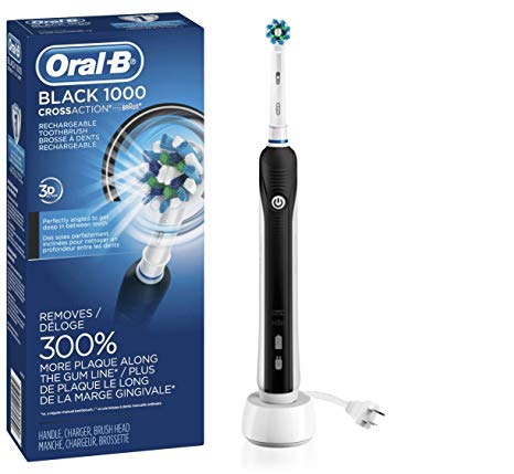 Oral-B Pro 1000 Power Rechargeable Electric Toothbrush Powered by Braun, Black (Packaging May Vary)