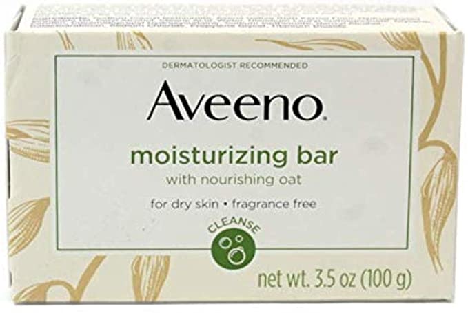 Aveeno Gentle Moisturizing Bar Facial Cleanser with Nourishing Oat for Dry Skin, Fragrance-free, Dye-Free, & Soap-Free, 3.5 oz