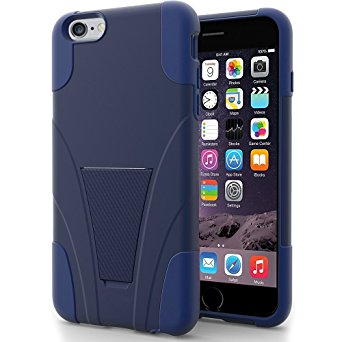 SZJJX® iPhone 6 plus/6s plus Case Silica Gel Phone Case with Kickstand Phone Holder Soft Drop Resistance Slip Resistance Antiskid Anti-scratch DUAL LAYER Protection for iPhone 6 plus/6s plus-Blue