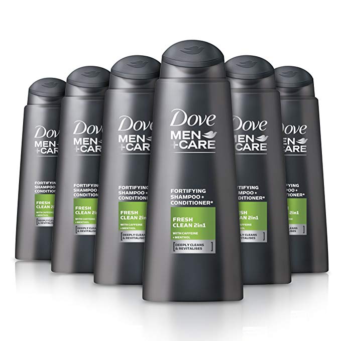 Dove Men Care Fresh Clean 2in1 Shampoo and Conditioner 400ml (Pack of 6)