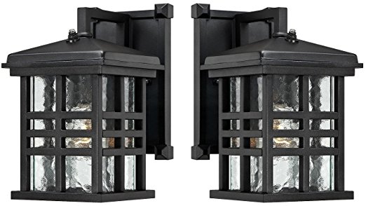 Westinghouse 6204500 Caliste 1 Light Outdoor Wall Lantern with Dusk to Dawn Sensor, Textured Black (2 Pack, Textured Black)