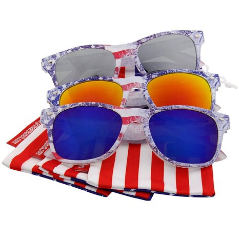 grinderPUNCH® Limited Edition "Arctic Denim" American Flag Mirror Sunglasses
