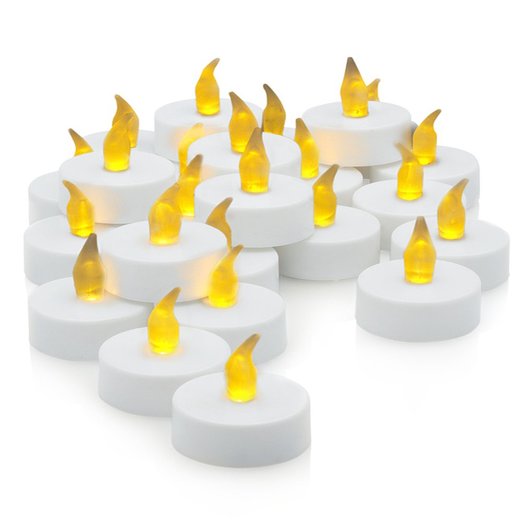Stunning Flameless LED Tea Light Candles - Realistic Battery-Powered Flameless Candles - Beautiful and Elegant Unscented LED Candles - The Perfect Decoration - (24 Pack) - Fake Candles / Tealights - Divine LEDs