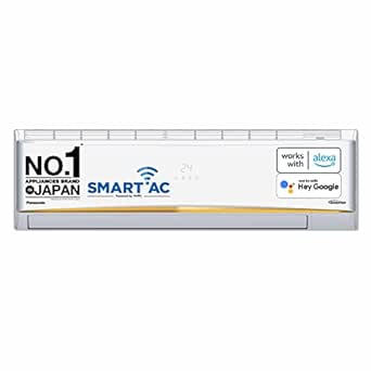 Panasonic 2.2 Ton 4 Star Inverter Split Smart AC (Copper, 7 in 1 Convertible, Twin Cool Inverter, Wifi enabled, 4 Way Swing, PM 0.1 Air Purification Filter,CS/CU-QU26ZKYF, 2023 Model, White)