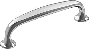 Amerock | Cabinet Pull | Polished Chrome | 3-3/4 inch (96 mm) Center-to-Center | Renown | 1 Pack | Drawer Pull | Cabinet Handle | Cabinet Hardware