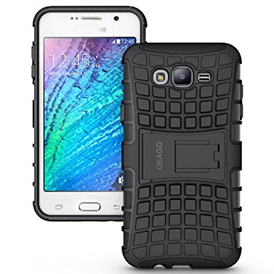 Samsung Galaxy J7 Case Cover - Tough Rugged Dual Layer Protective Case with Kickstand for Samsung Galaxy J7 - Black