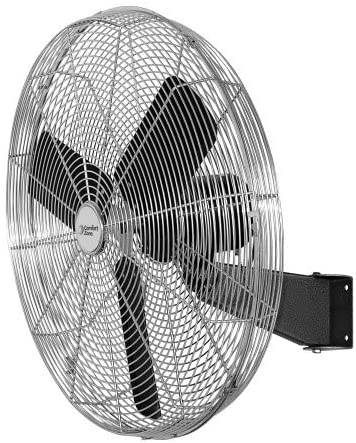 Comfort Zone CZHVW30EX High-Velocity Industrial 2-Speed Oscillating Black Wall Fan with Aluminum Blades and Adjustable Tilt – 30"